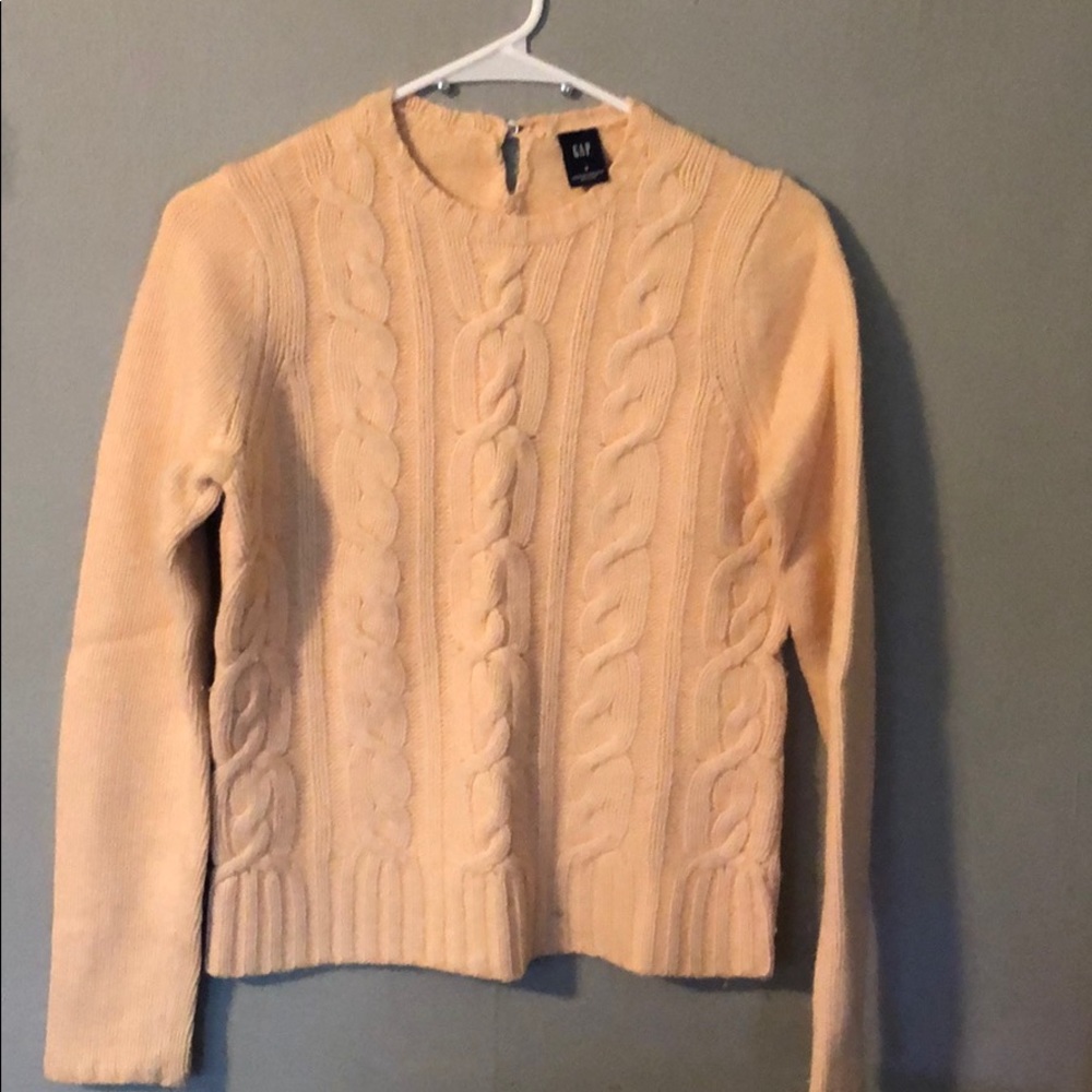 Wool/Angora/ Cashmere blend cable knit sweater